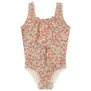 Konges Slojd Badpak Beige/Rood/Groen Bloemen Kaluka