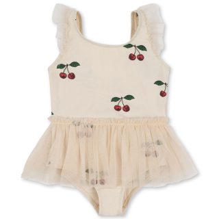 Konges Slojd Badpak Creme Kersenprint Tulle Glitter