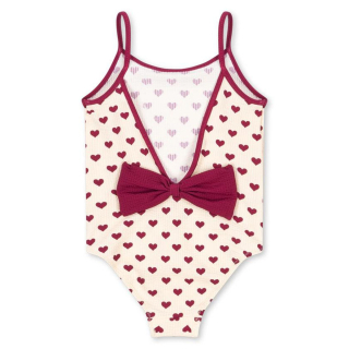 Konges Slojd Badpak Creme/Rood Hartjes Strik