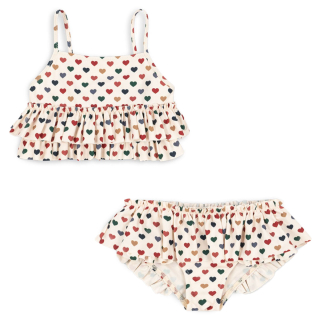 Konges Slojd Bikini Creme/Rood/Blauw Hartjes