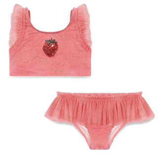 Konges Slojd Bikini Roze Aardbei Glitter Tule