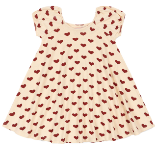 Konges Slojd Jurk Creme/Rood Hartjes