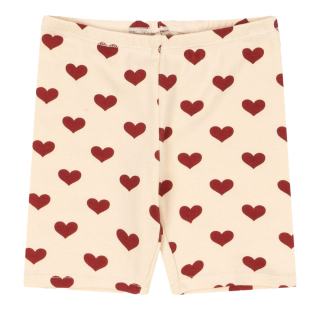 Konges Slojd Korte Broek Beige/Rood Hartjes