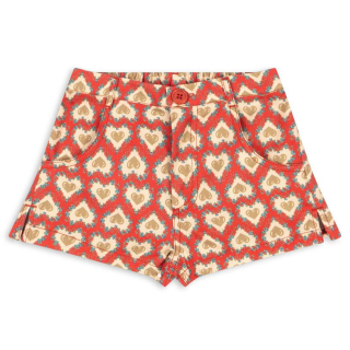 Konges Slojd Korte Broek Rood/Bruin Hartjes