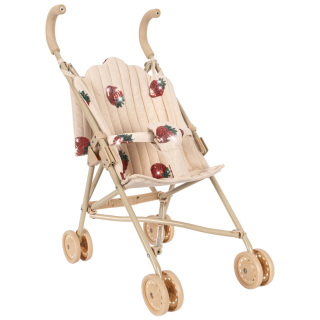 Konges Slojd poppen buggy creme met aardbei pailletten voor kinderen