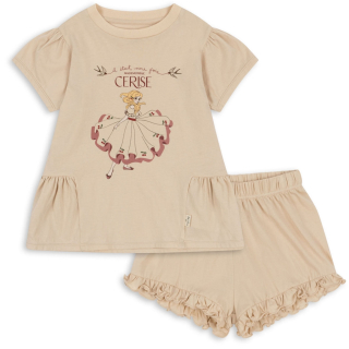 Konges Slojd Set T-shirt Met Korte Broek Creme Prinses