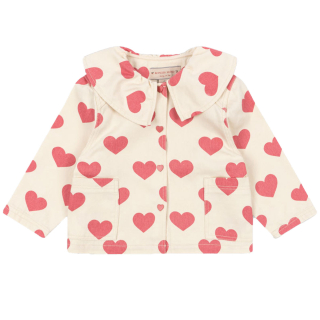 Konges Slojd Spijkerjas Creme/Roze Hartjes