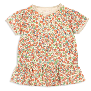 Konges Slojd T-shirt Beige/Rood/Groen Bloemen Kaluka