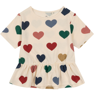 Konges Slojd T-shirt Creme Hartjesprint