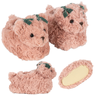 Konges Slojd Teddybeer Slofjes Roze vanuit verschillende aanzichten 