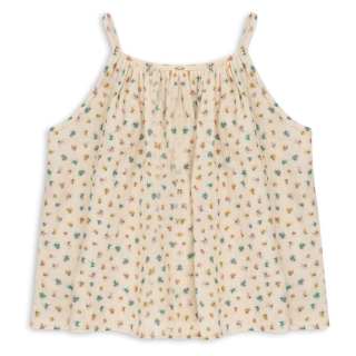 Konges Slojd Top Creme Blauw/Roze Bloemenprint Bloomie Sprinkle