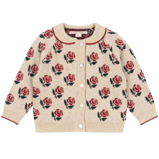 Konges Slojd Vest Beige/Rood Rozen
