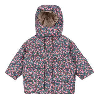 Konges Slojd Winterjas Blauw/Roze Bloemen