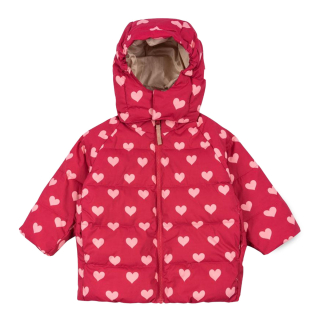 Konges Slojd Winterjas Rood/Roze Hartjes