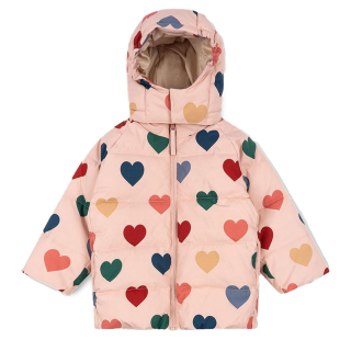 Konges Slojd Winterjas Roze/Rood/Blauw Hartjes