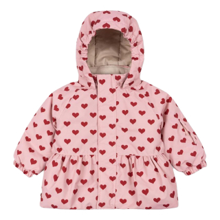 Konges Slojd Winterjas Roze/Rood Hartjes Ruffle