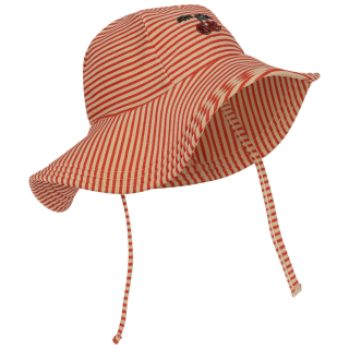 Konges Slojd Zonnehoed Rood/Beige Glitter Kersenprint Pailletten