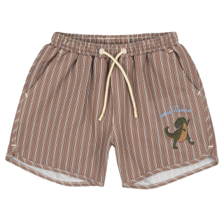 Konges Slojd Zwembroek Bruin/Creme/Blauw Dino Strepen