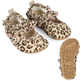 Konges Slojd Kitty frill swim shoes Leo beige panterprint zwemschoenen