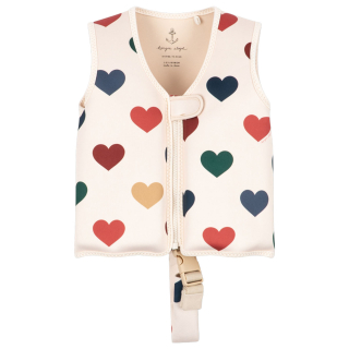 konges slojd ellis swim vest bon coeur colore creme hartjes voorkant