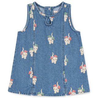 Konges Slojd Jurk Blauw/Creme Poezen Denim