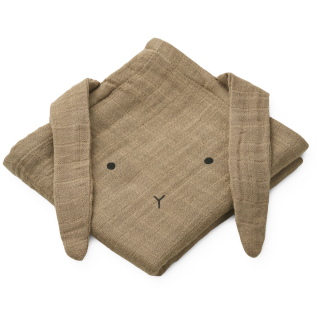 Liewood Hydrofiel Doek Bruin Konijn 2-Pack