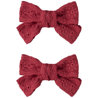 Lil Atelier Haarclips Strik Rood Biking Red Set van 2