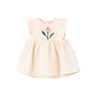 Lil Atelier Jurk Creme Tulp