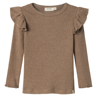 Lil Atelier Longsleeve Bruin Ruffle Shitake