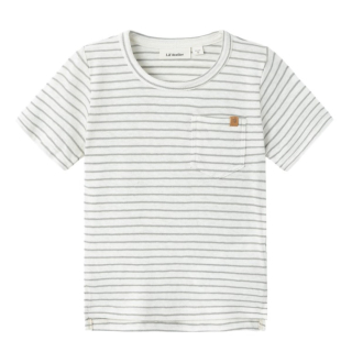 Lil Atelier T-shirt Wit/Grijs Strepen