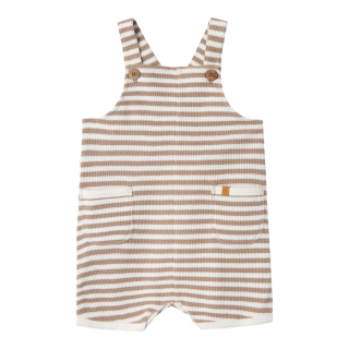 Lil Atelier Tuinbroek Bruin/Wit Strepenprint
