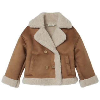 Lil Atelier Winterjas Bruin Bont