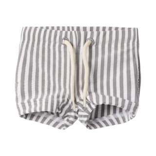 Lil Atelier Zwembroek Creme/Blauw Strepenprint