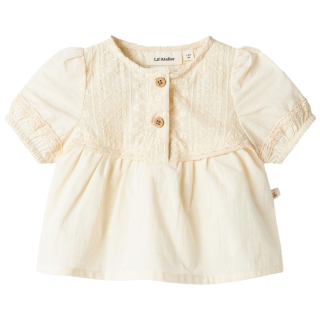 Lil Atelier T-Shirt Creme Kant Turtledove Baby