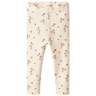 Lil Atelier Legging Creme/Rood Bloemen Lieveheersbeestjes Turtledove Baby