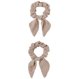 Lil Atelier Scrunchie 2-Pack Beige Oxford Tan