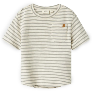Lil Atelier T-Shirt Creme/Groen Strepen Forest Fog