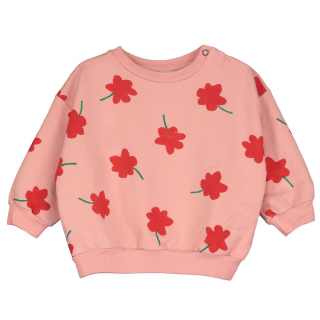 Lötie Kids Sweater Roze/Rood Bloemen