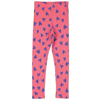 Lotiekids Legging Hartjes Rib Roze Blauw
