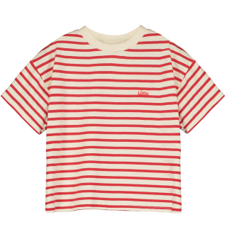 Lotiekids Wide fit T-shirt stripes lotie off white jongen