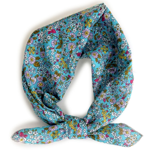 Maja Kids Sjaal Elle Blauw/Geel/Roze Bloemen