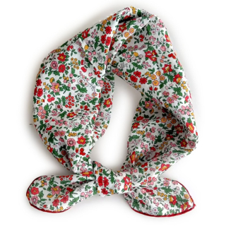 Maja Kids Sjaal Marie Rood/Creme/Groen Bloemen