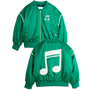Mini Rodini Jas Groen/Creme Muzieknoot