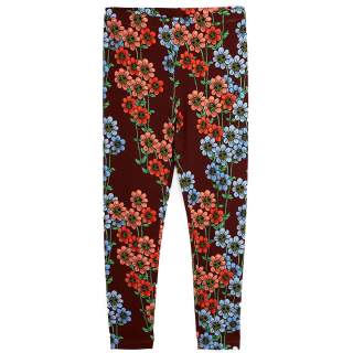 Mini Rodini Legging Bruin/Rood/Blauw Bloemenprint