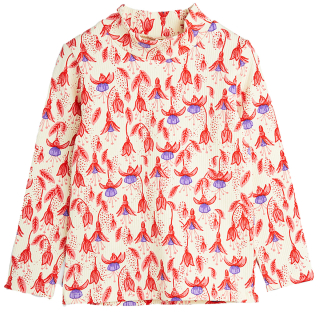 Mini Rodini Longsleeve Creme/Rood/Paars Bloemenprint