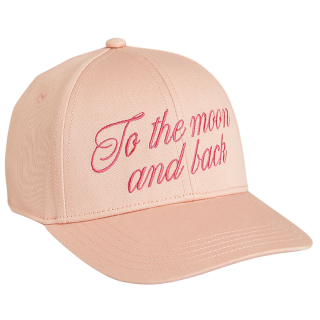 Mini Rodini pet roze met geborduurde tekst To The Moon And Back voor kinderen