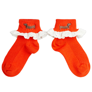 Mini Rodini Sok Kantenrand Rood Tekkel
