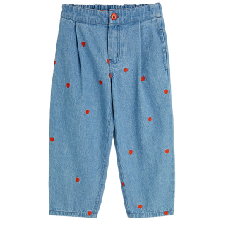 Mini Rodini Spijkerbroek Blauw/Rood Hartjes