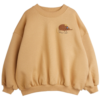 Mini Rodini Sweater Spitsmuis Beige met klein geborduurd spitsmuisje op de borst