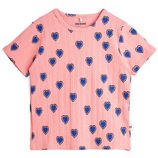 Mini Rodini T-shirt Roze/Blauw Hartjes